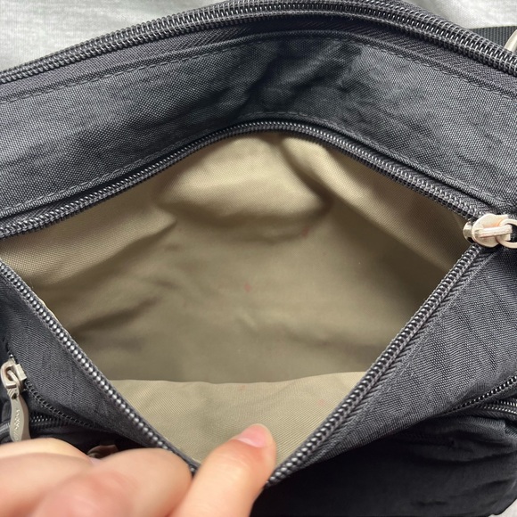 Baggallini Black Four Zipper Nylon Organizational Carry-All Large Crossbody Bag - Picture 9 of 11